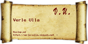 Verle Ulla névjegykártya